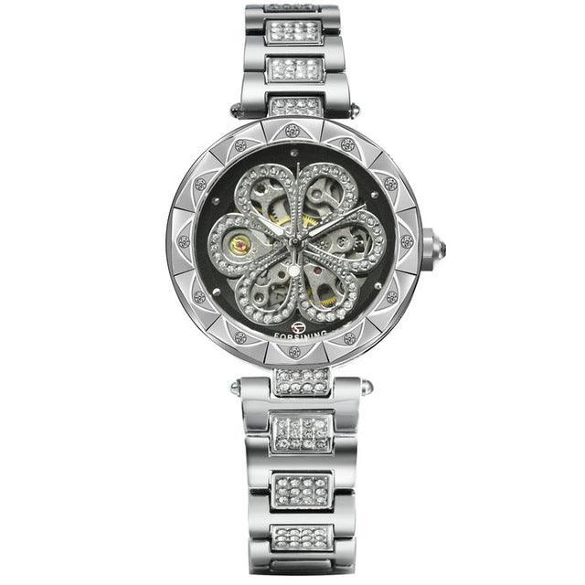 European And American Ladies Casual Rhinestone Hollow Mechanical Waterproof - Image 5