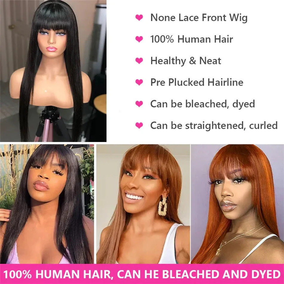 European And American Style Bangs Headgear Human Hair Wig Full Mechanism Headgear Fringe Wig - Image 2