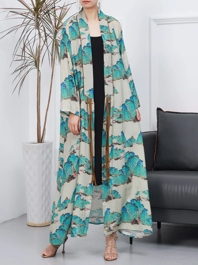 Spring Cardigan Long-sleeved A-Line Front And Open kimono - Image 2