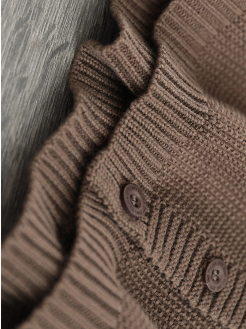 Women Casual Cardigan Long Sleeves Loose Knitted Button Pocket Jacket - Image 9