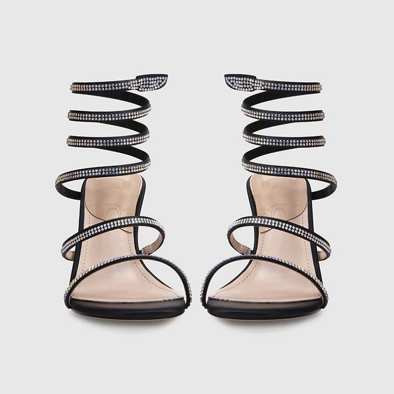 Evening Ankle Wrap High Heel Sandals - Image 3