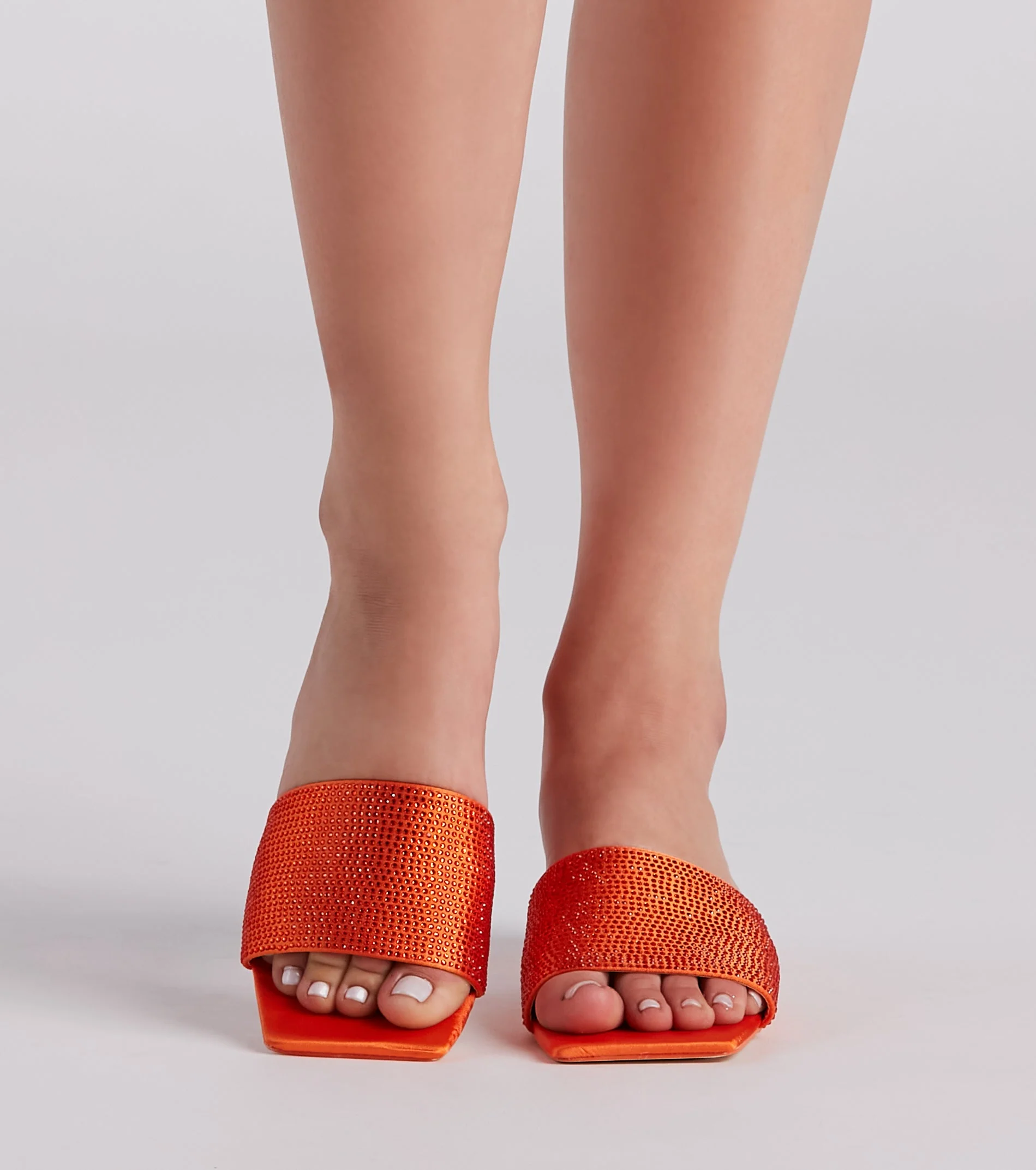 Fab And Trendy Rhinestone Low Heel Mules - Image 2