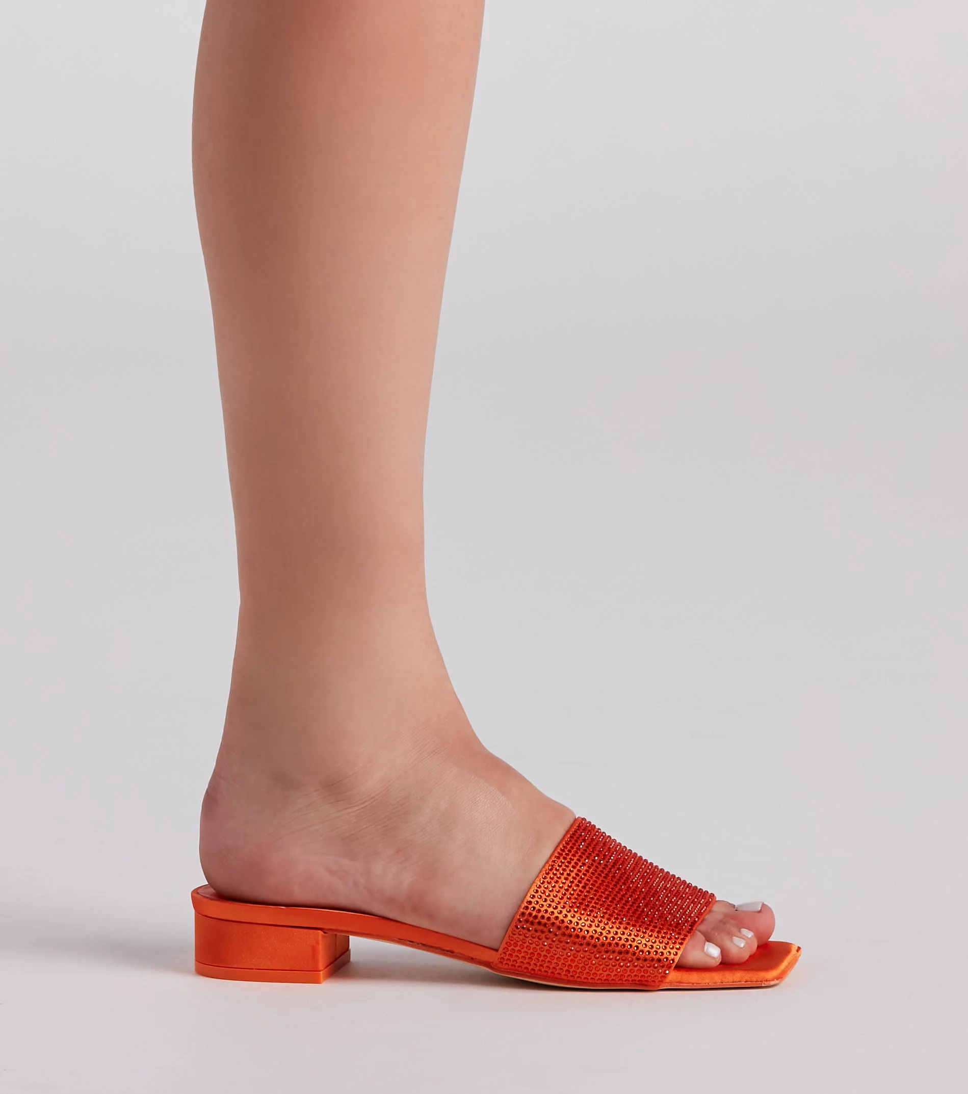 Fab And Trendy Rhinestone Low Heel Mules - Image 3