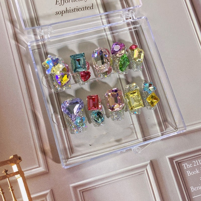 Family Portrait Gem Box Wear Nail Handmade Manicure - Image 3