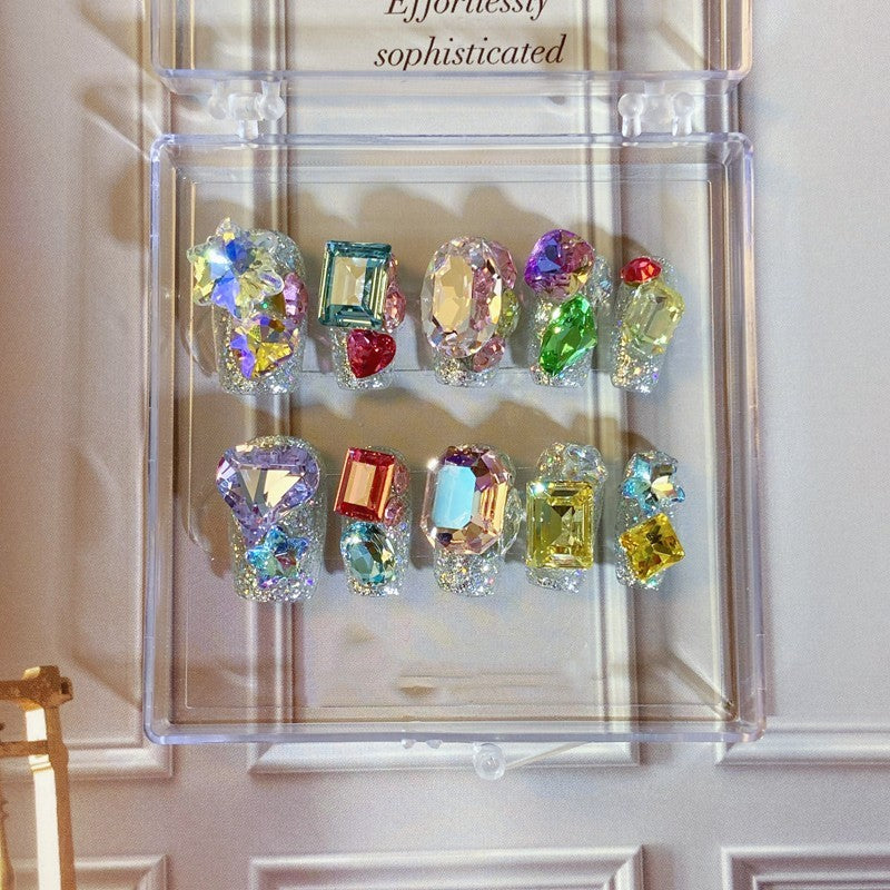 Family Portrait Gem Box Wear Nail Handmade Manicure - Image 5
