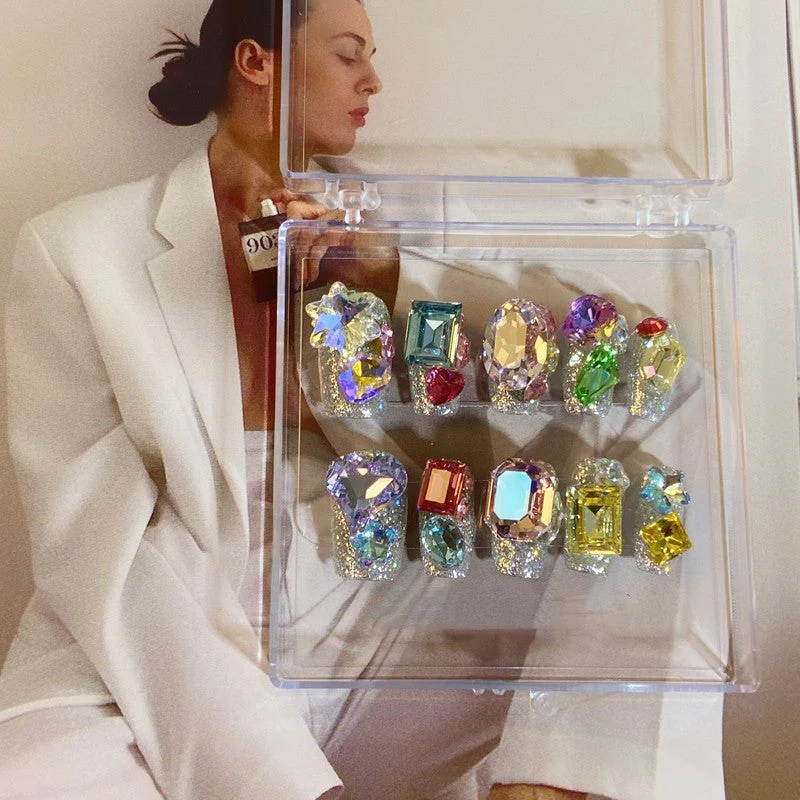 Family Portrait Gem Box Wear Nail Handmade Manicure - Image 9