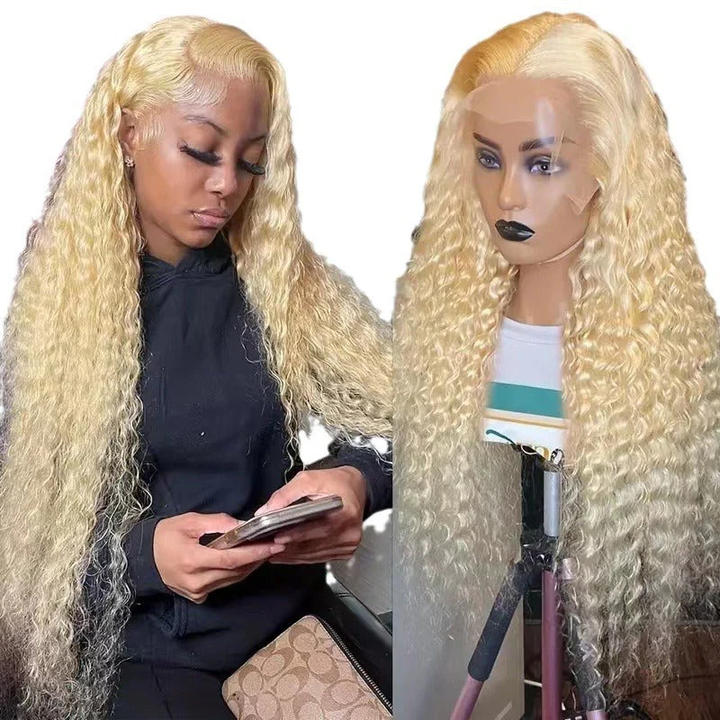 Fashionable Long Curly Hair Fluffy Corn Curler Front Lace Chemical Fiber Wig - Image 6