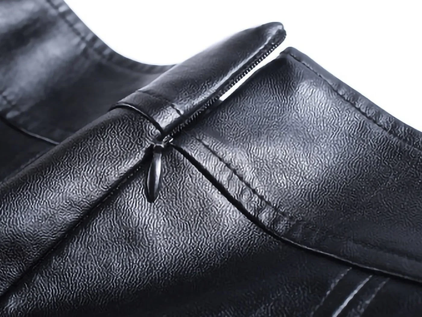 Faux Leather Black Pencil Skirt - Image 13