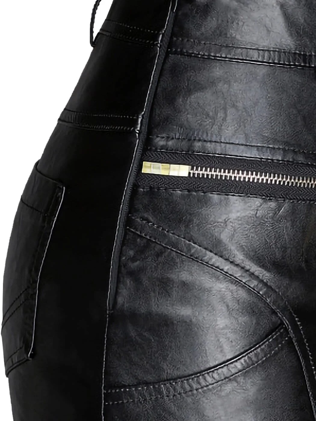 Faux Leather Black Pencil Skirt - Image 6