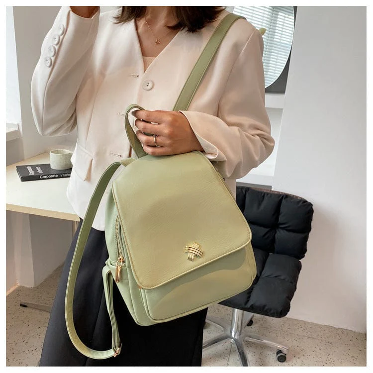 Faux Leather Flap Backpack - Image 2