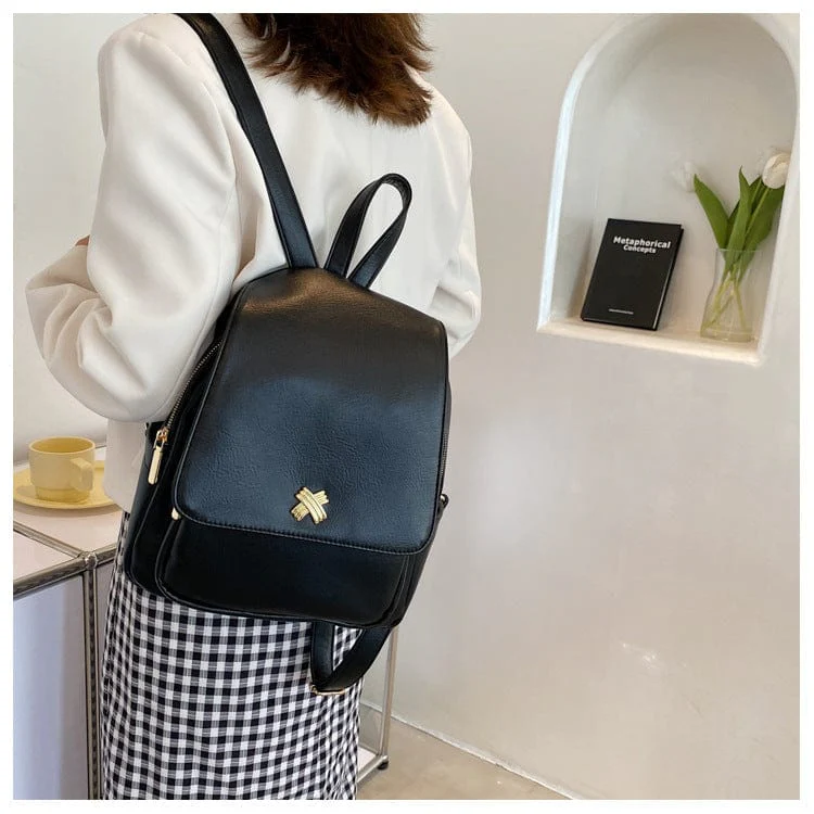 Faux Leather Flap Backpack - Image 5