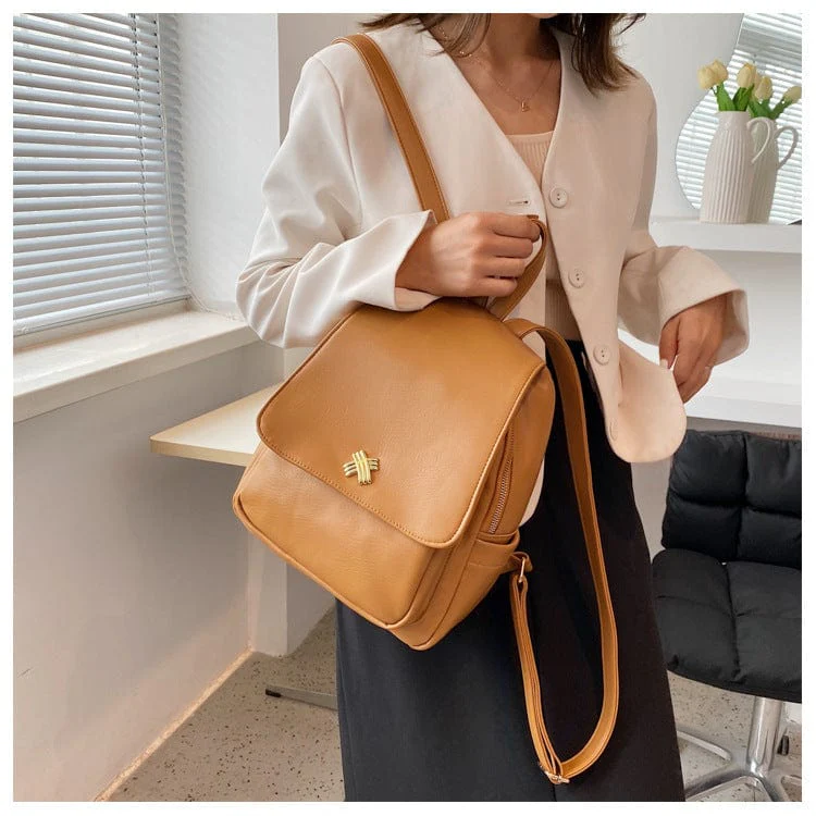 Faux Leather Flap Backpack - Image 6