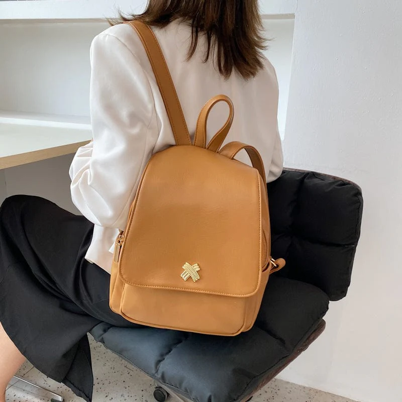 Faux Leather Flap Backpack - Image 8