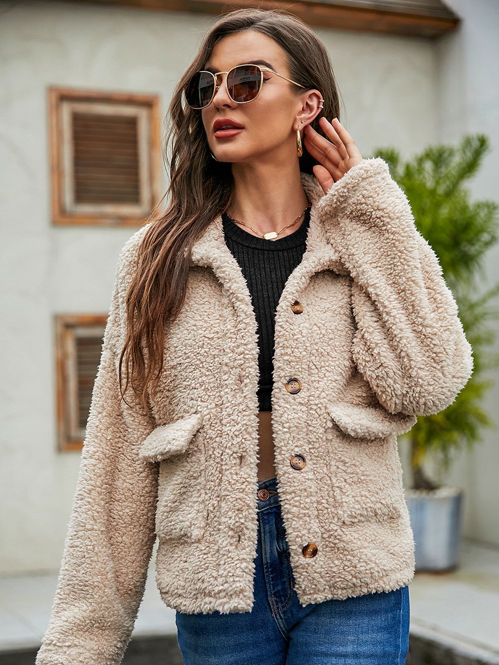 Faux Shearling Teddy Jacket - Image 4