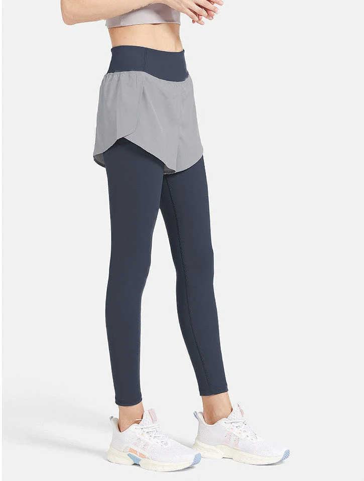 Faux Two-Piece Legging with Active Shorts - Image 4
