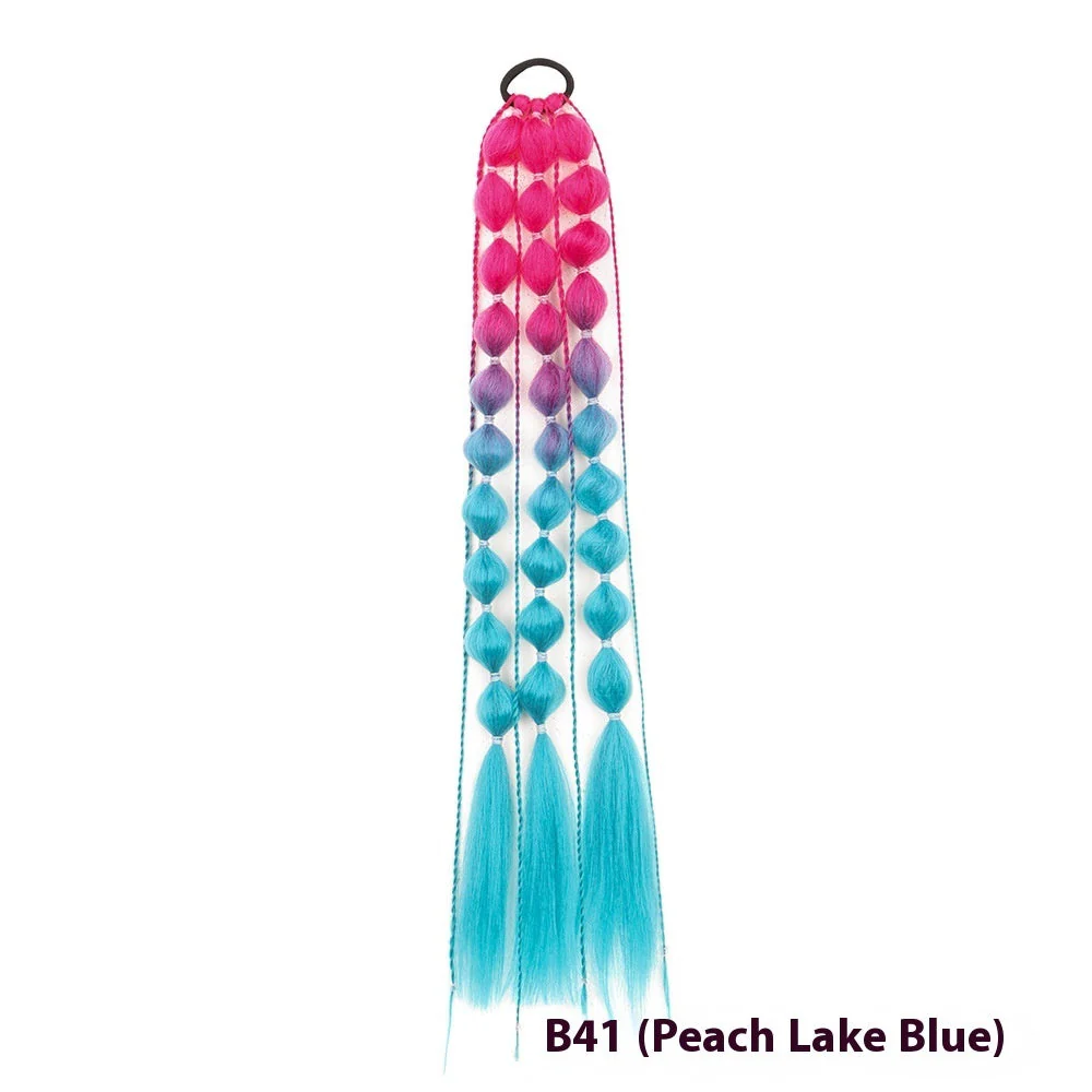 Female Colorful Lantern Bubble Braid Ponytail Wig - Image 5