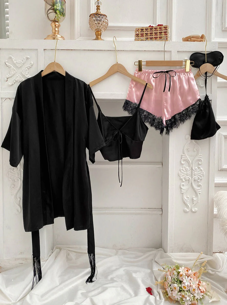 Feminine Tie Top Lounge Set - Image 11
