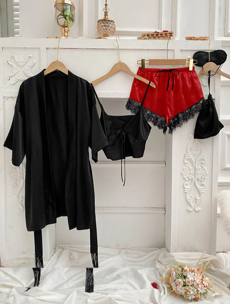 Feminine Tie Top Lounge Set - Image 14