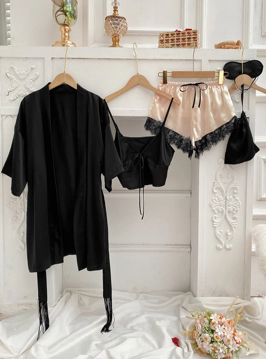 Feminine Tie Top Lounge Set - Image 3