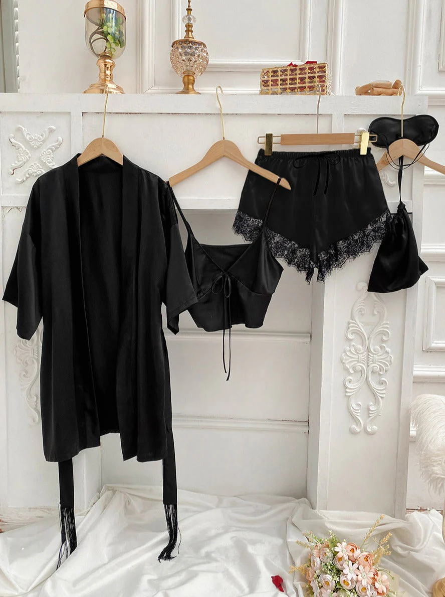 Feminine Tie Top Lounge Set - Image 6