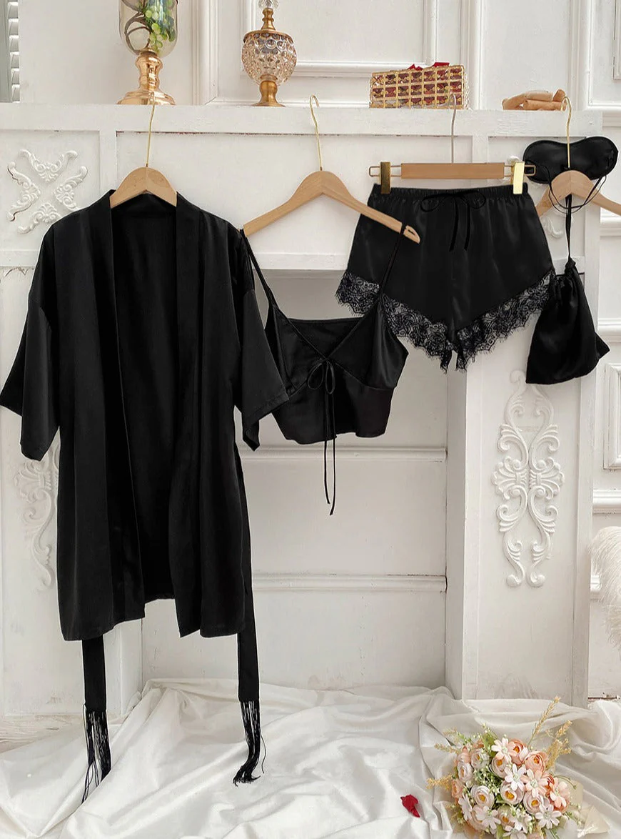 Feminine Tie Top Lounge Set - Image 7