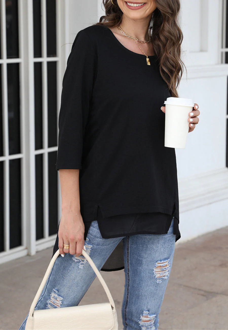 Flared Sleeve Double Hem Top - Image 2