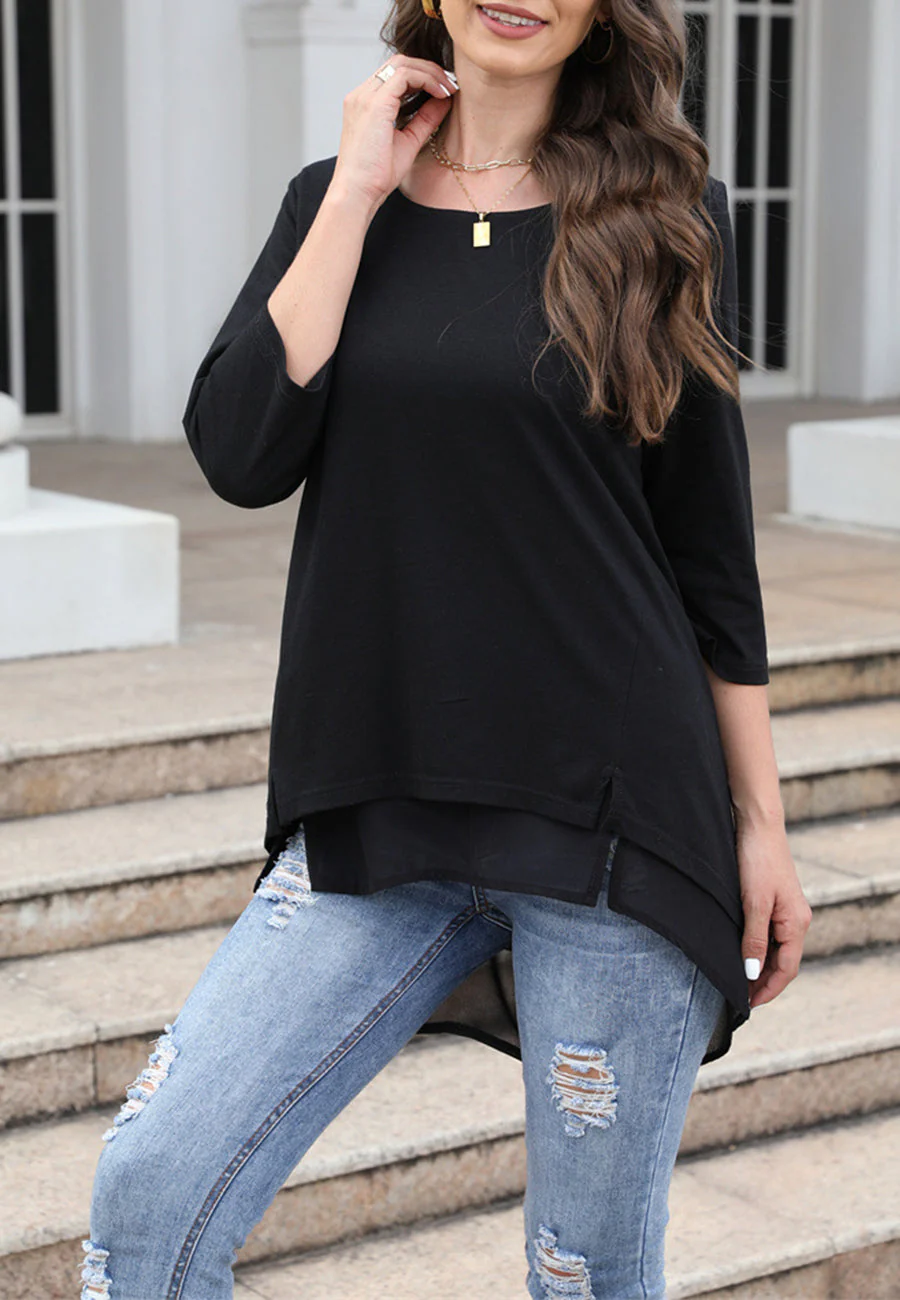 Flared Sleeve Double Hem Top - Image 3