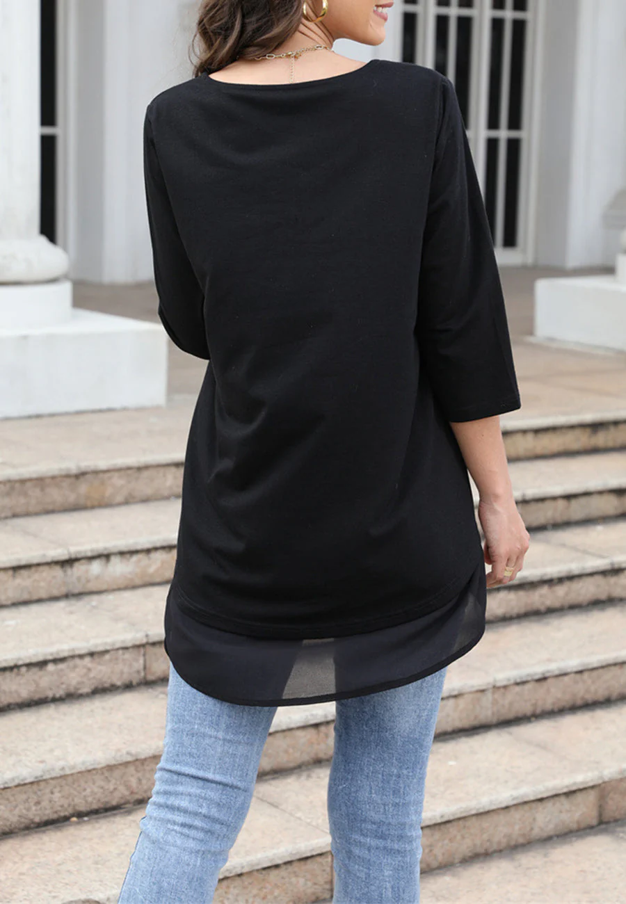Flared Sleeve Double Hem Top - Image 5