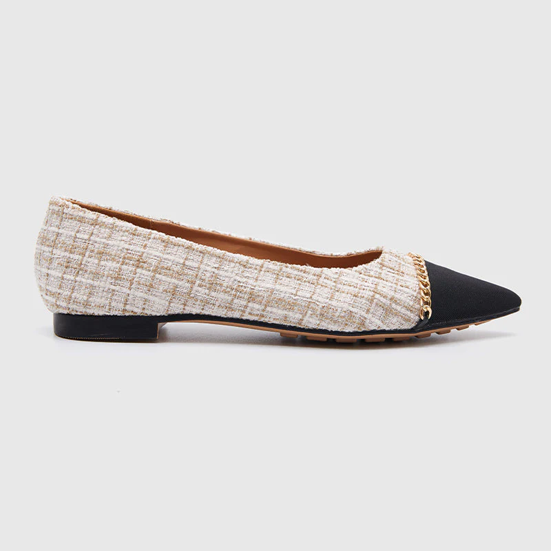Pointy Toe Casual Flats Beige - Image 2