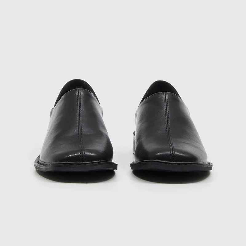 Square Toe Flats Loafers Black - Image 3