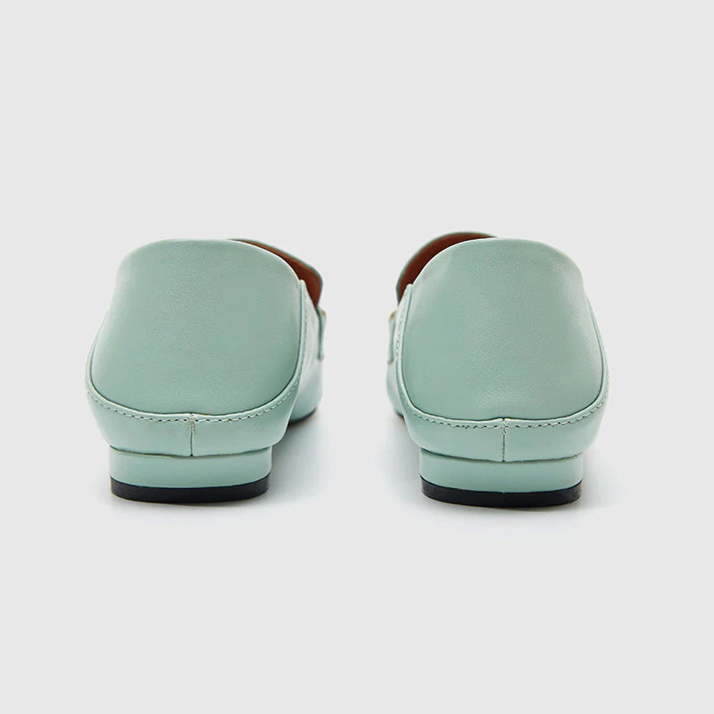 Square Toe Loafers Flats Blue - Image 4