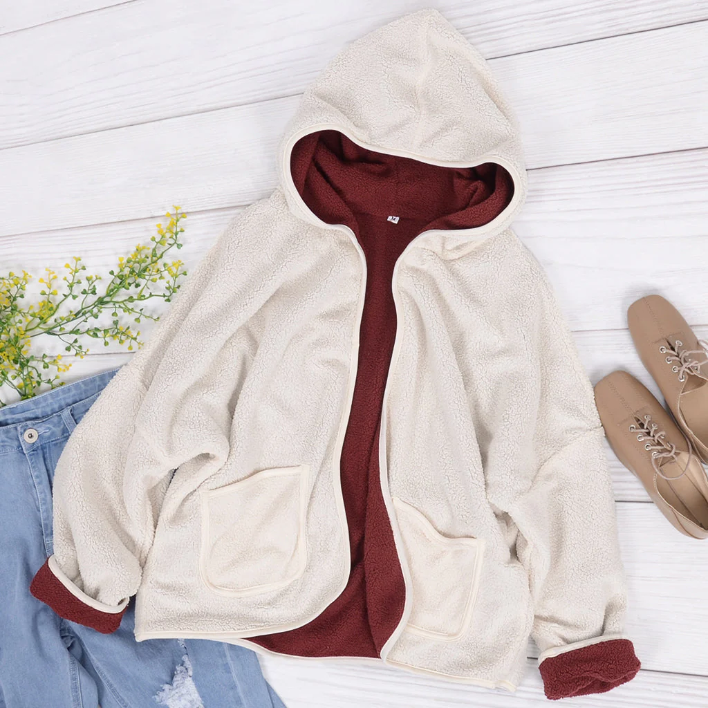 Fleece Open Front Pocket Hoodie - Image 18