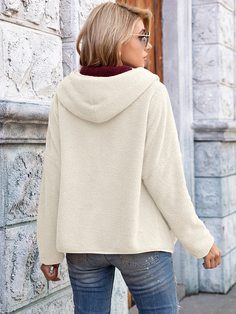 Fleece Open Front Pocket Hoodie - Image 22