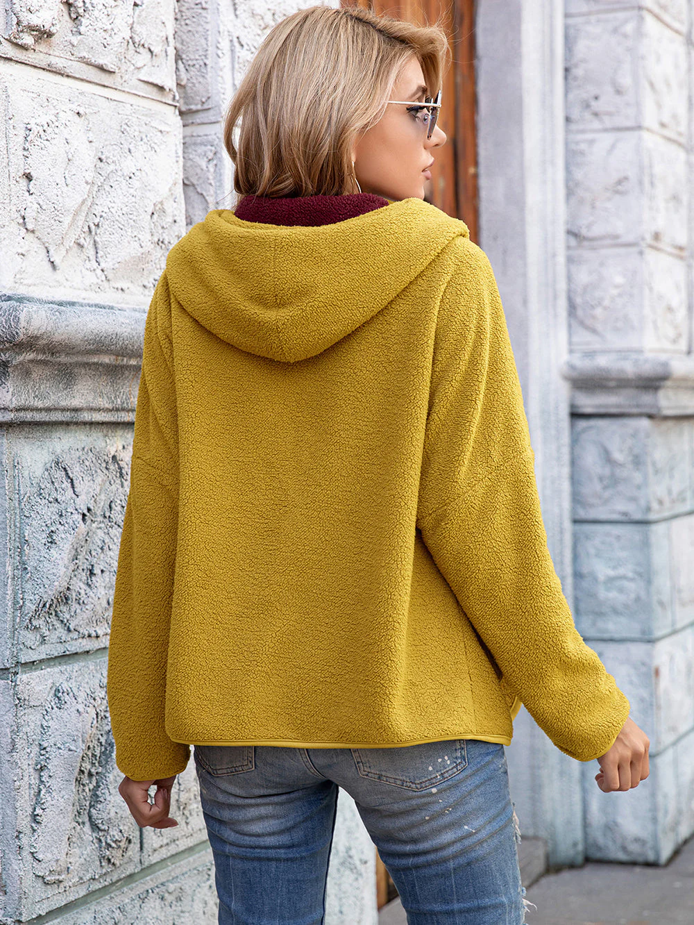 Fleece Open Front Pocket Hoodie - Image 27