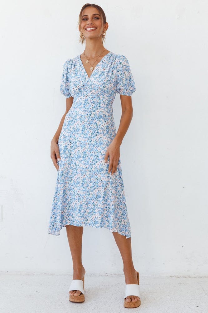 Floral Asymmetrical Hem Summer Dress - Image 3