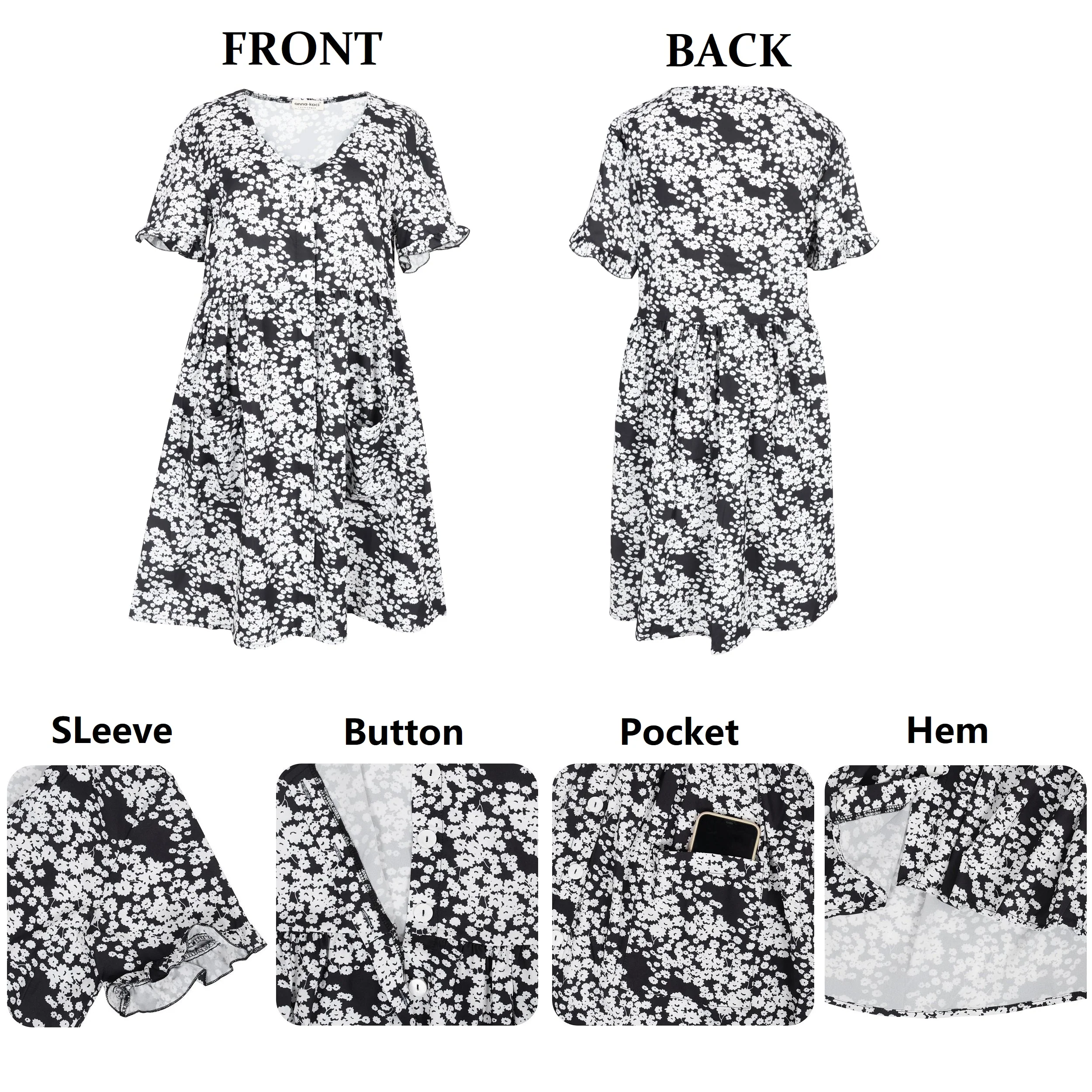 Floral Button Down Pocket Dress - Image 21