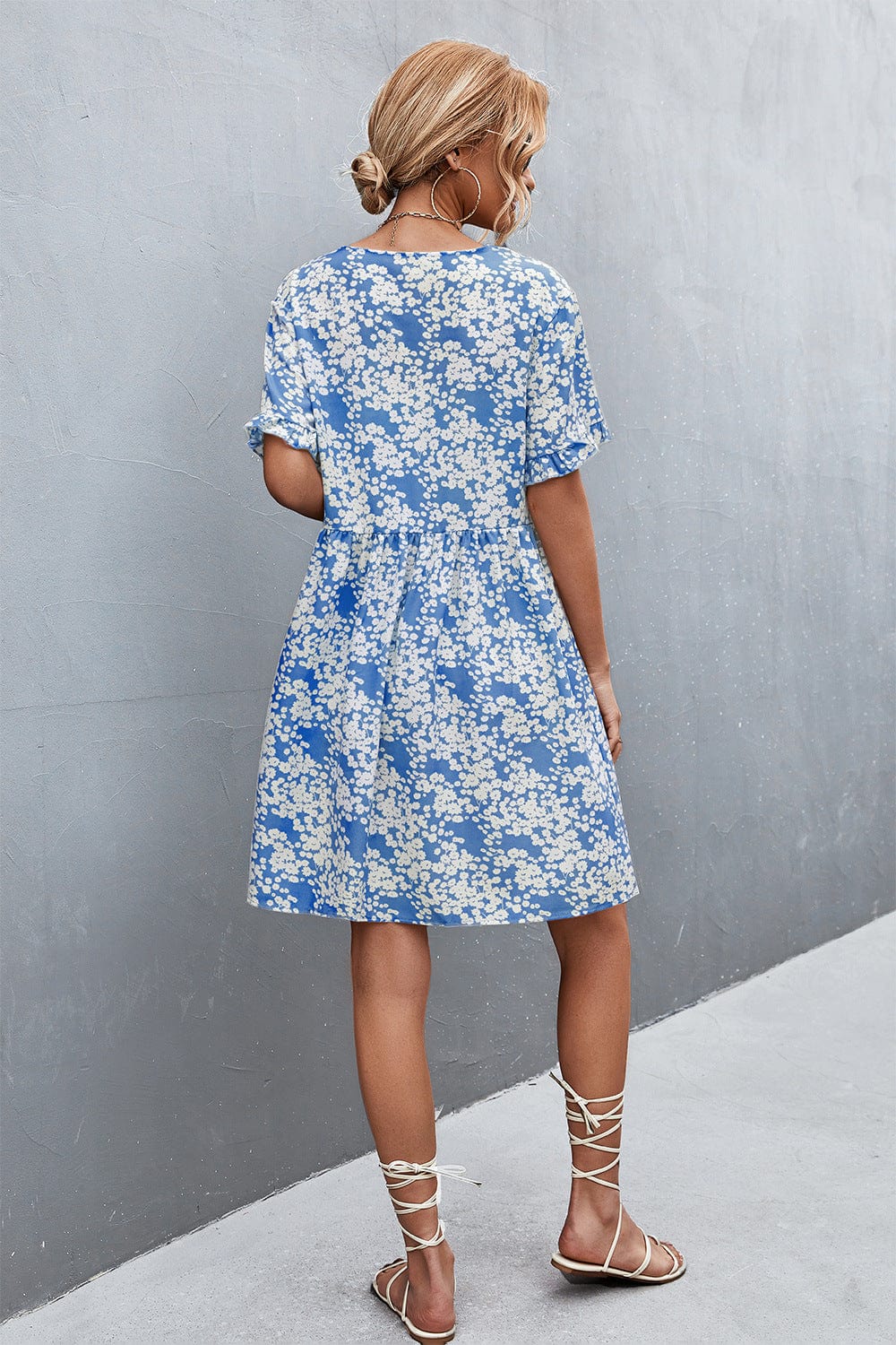 Floral Button Down Pocket Dress - Image 6