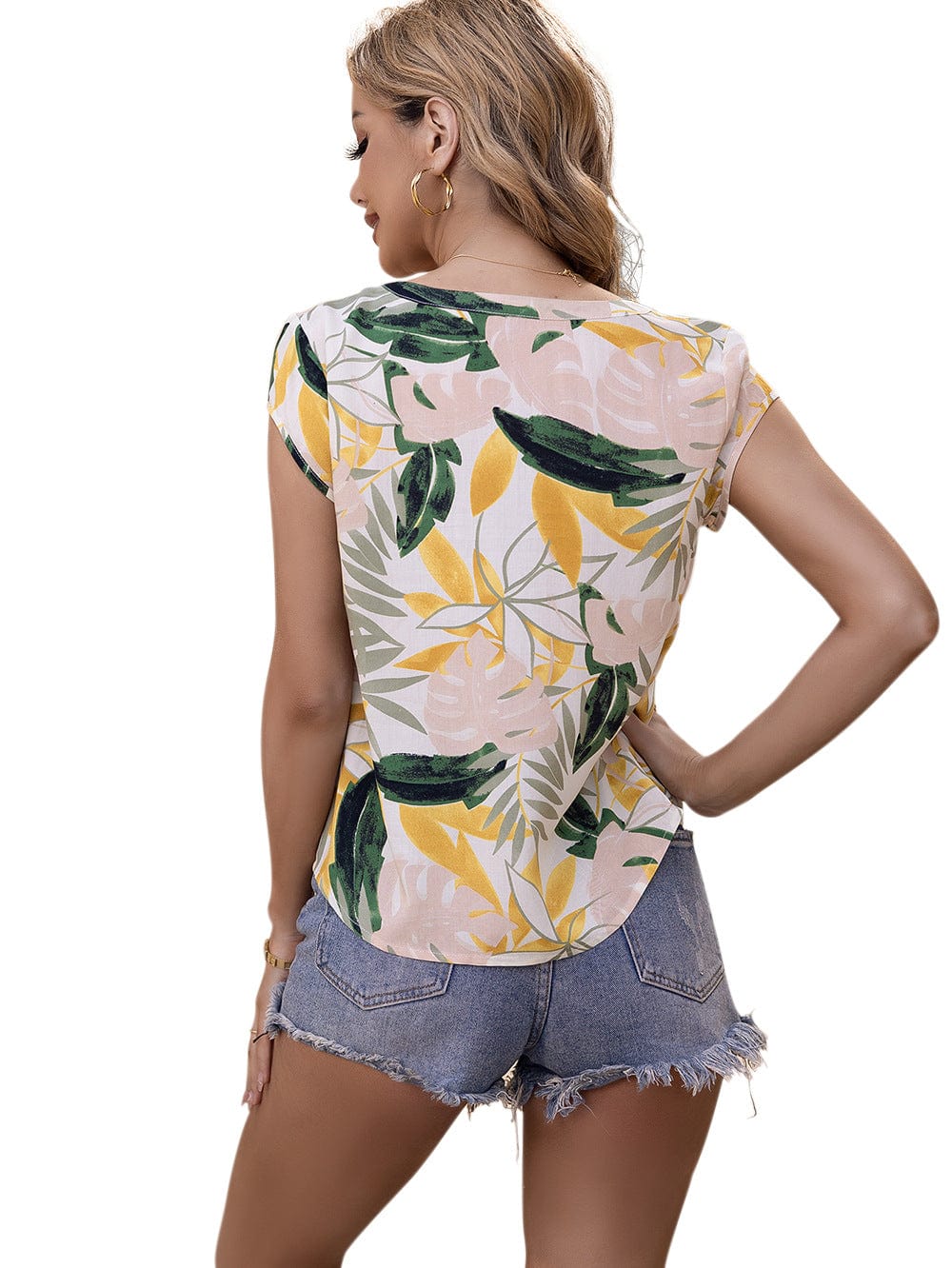 Floral Cap Sleeve Blouse - Image 5