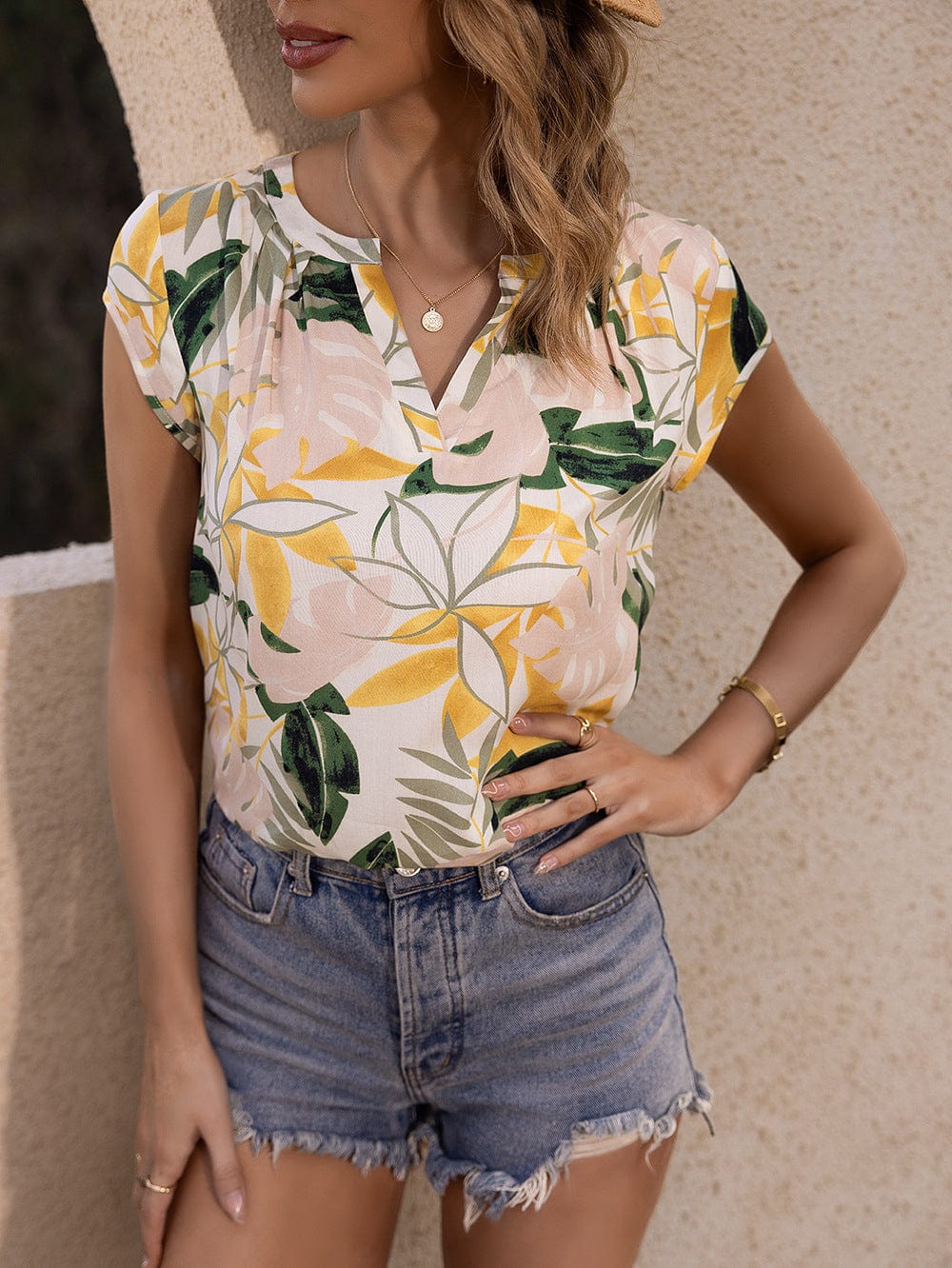 Floral Cap Sleeve Blouse - Image 7