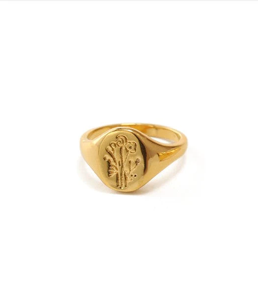 Floral Embossing Gold Ring - Image 8