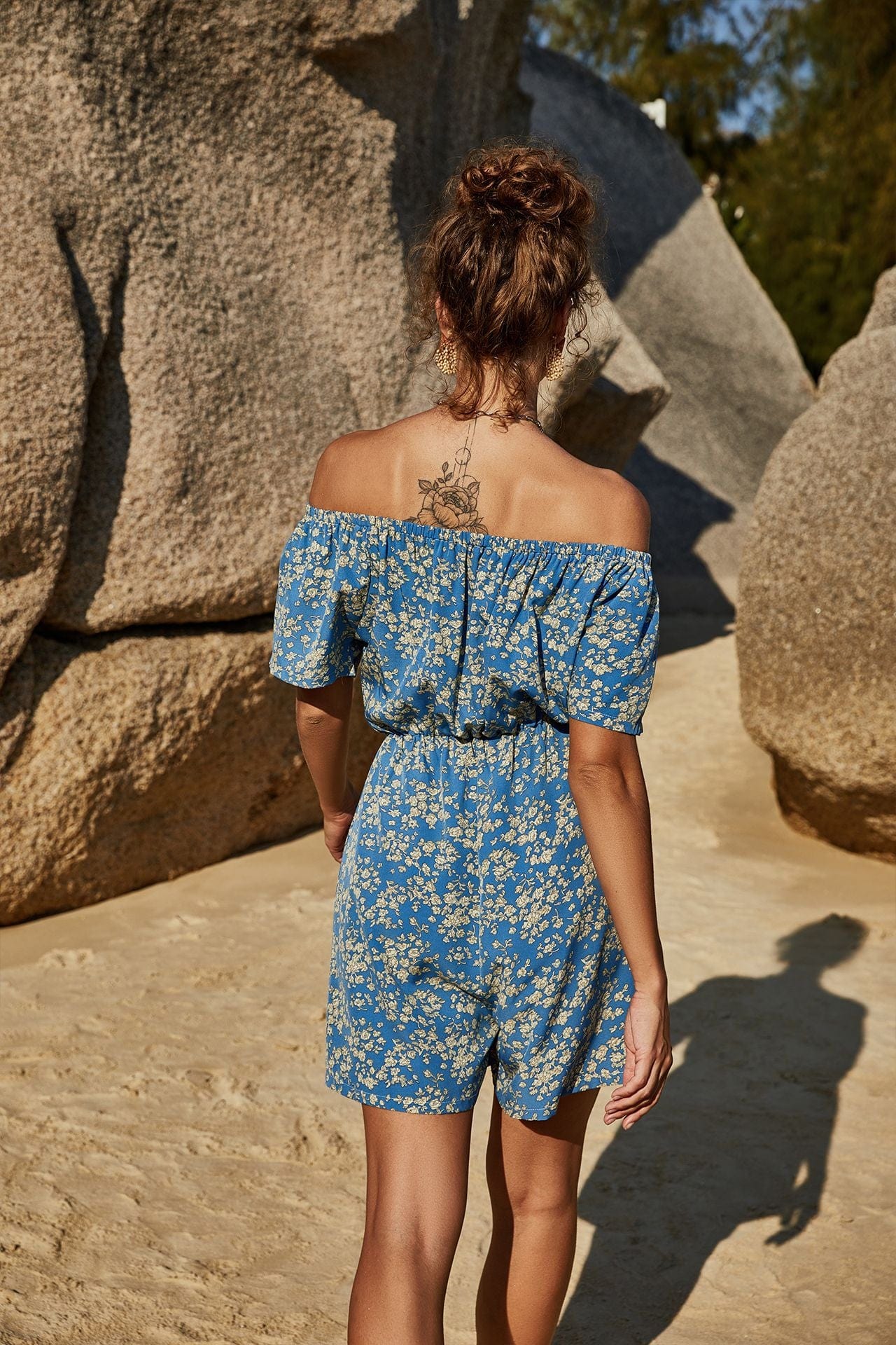 Floral Off Shoulder Summer Romper - Image 8