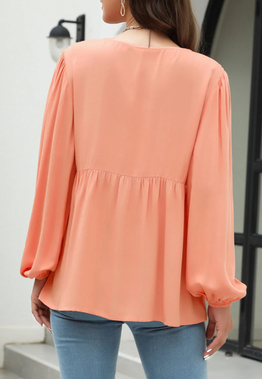 Floral Patterned Lantern Blouse - Image 6