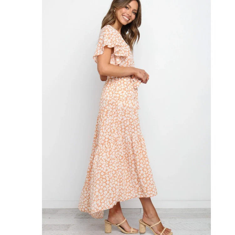 Floral Print Asymmetrical Hem Dress - Image 4