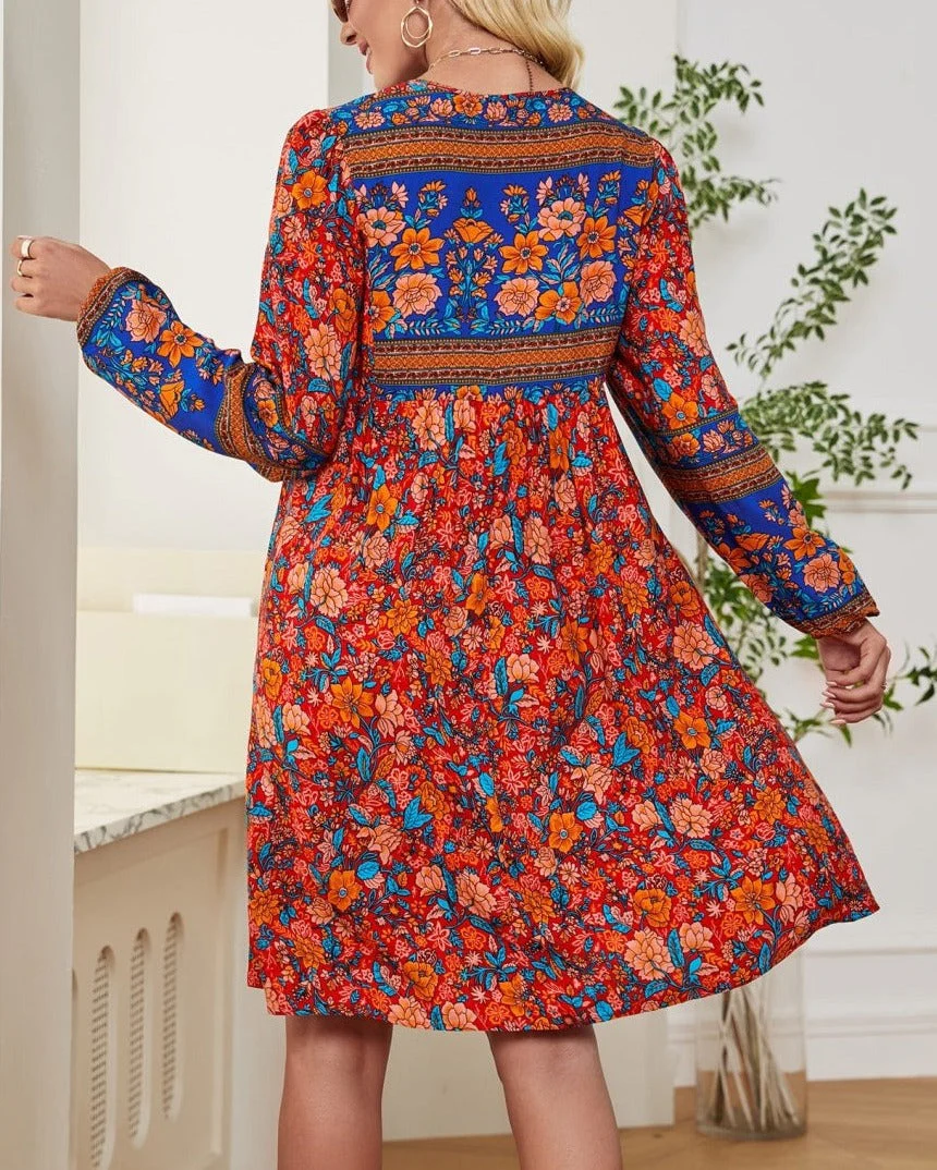 Floral Print Bohemian Dress - Image 12