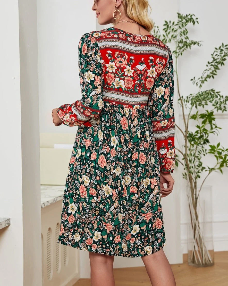 Floral Print Bohemian Dress - Image 4
