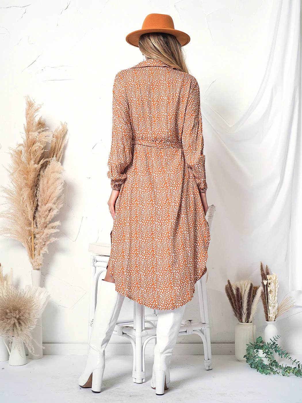 Floral Print Button Up Tunic Dress - Image 2
