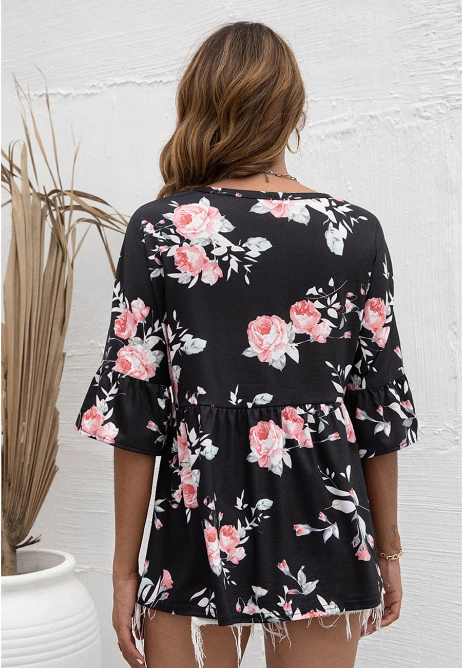Floral Print Flowy Blouse - Image 5