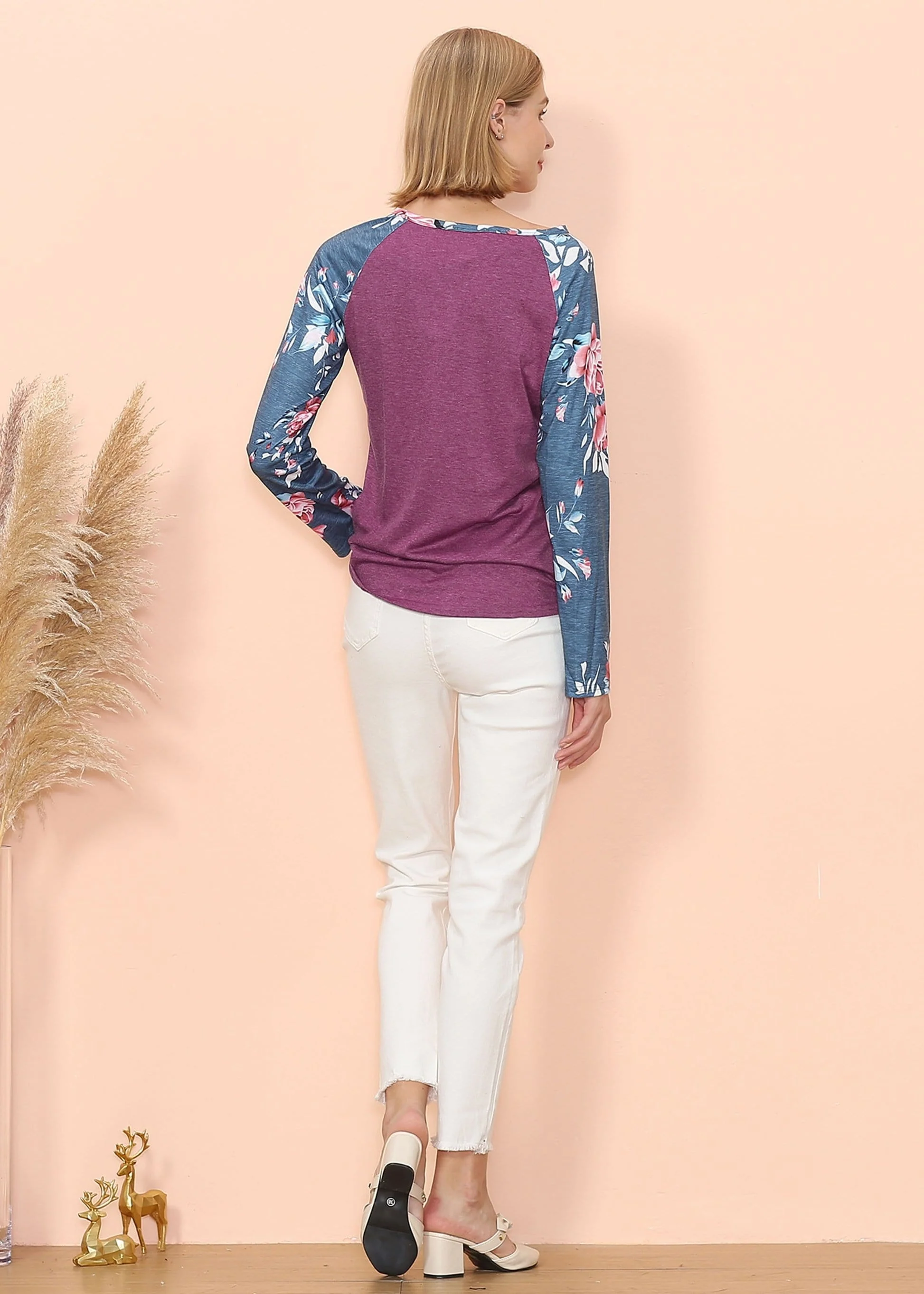 Floral Print Henley Long Sleeve - Image 9