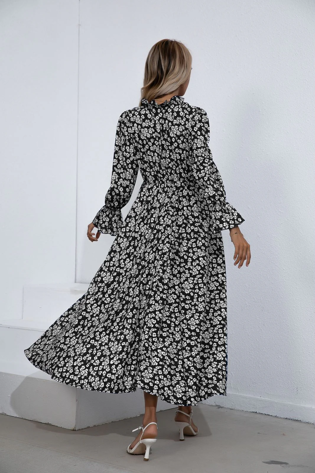 Floral Print High Low Dress - Image 3