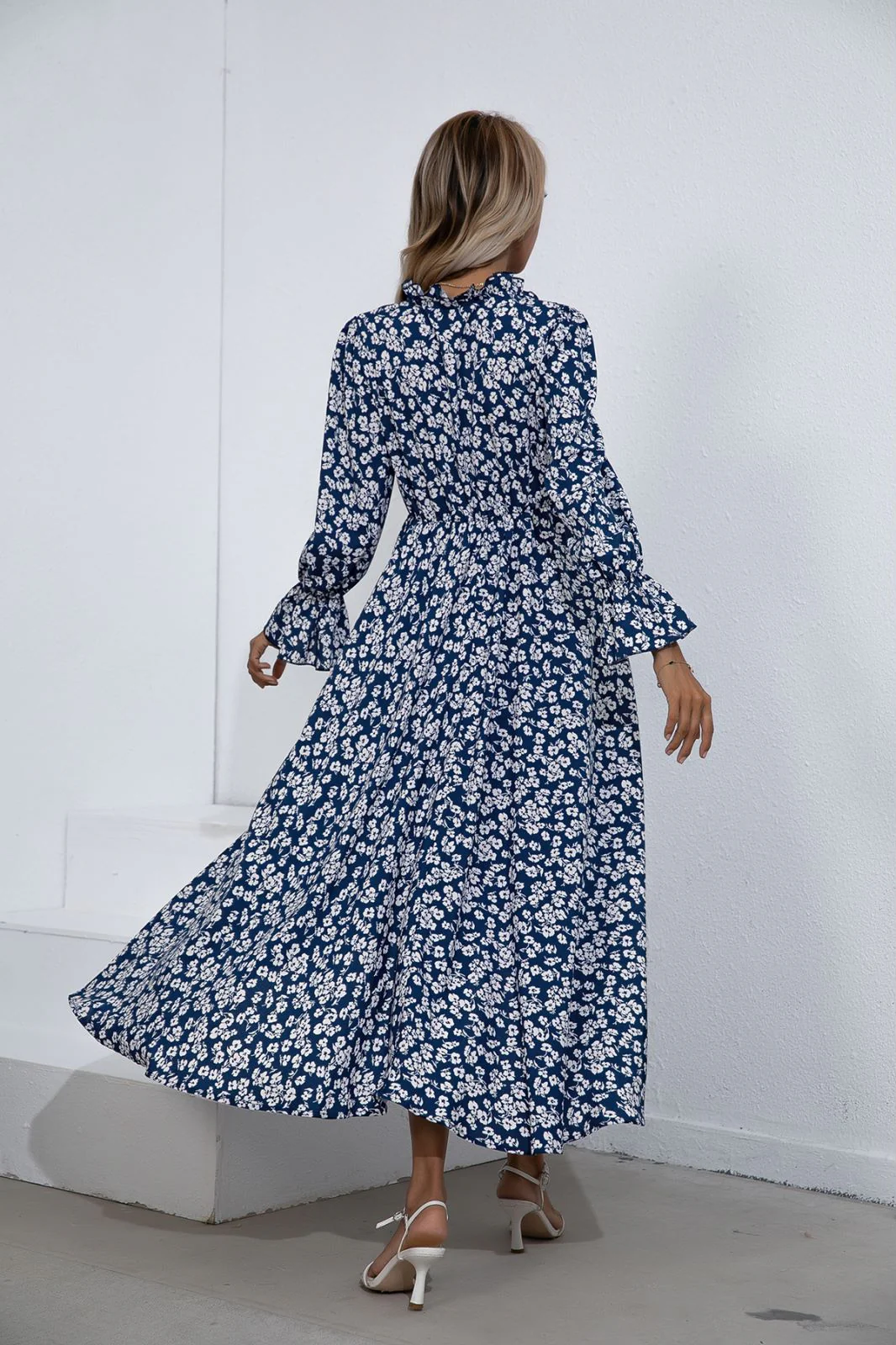 Floral Print High Low Dress - Image 9